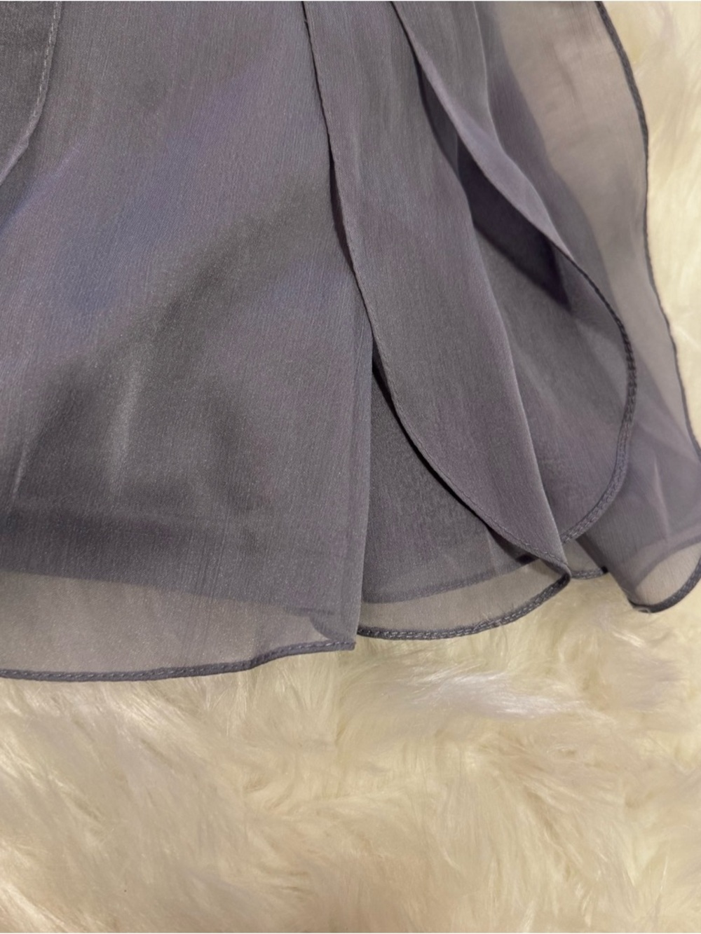 Adrianna Papell Draped One-Shoulder Flutter Chiffon Dress Size 8 NWT Silver Gray - Picture 4 of 12
